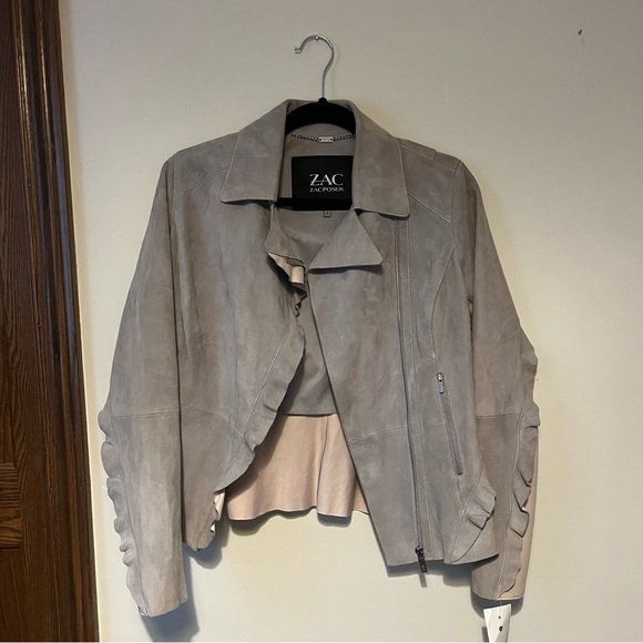 Grey and Pink Suede Jacket Zac Posen - Picture 5 of 5